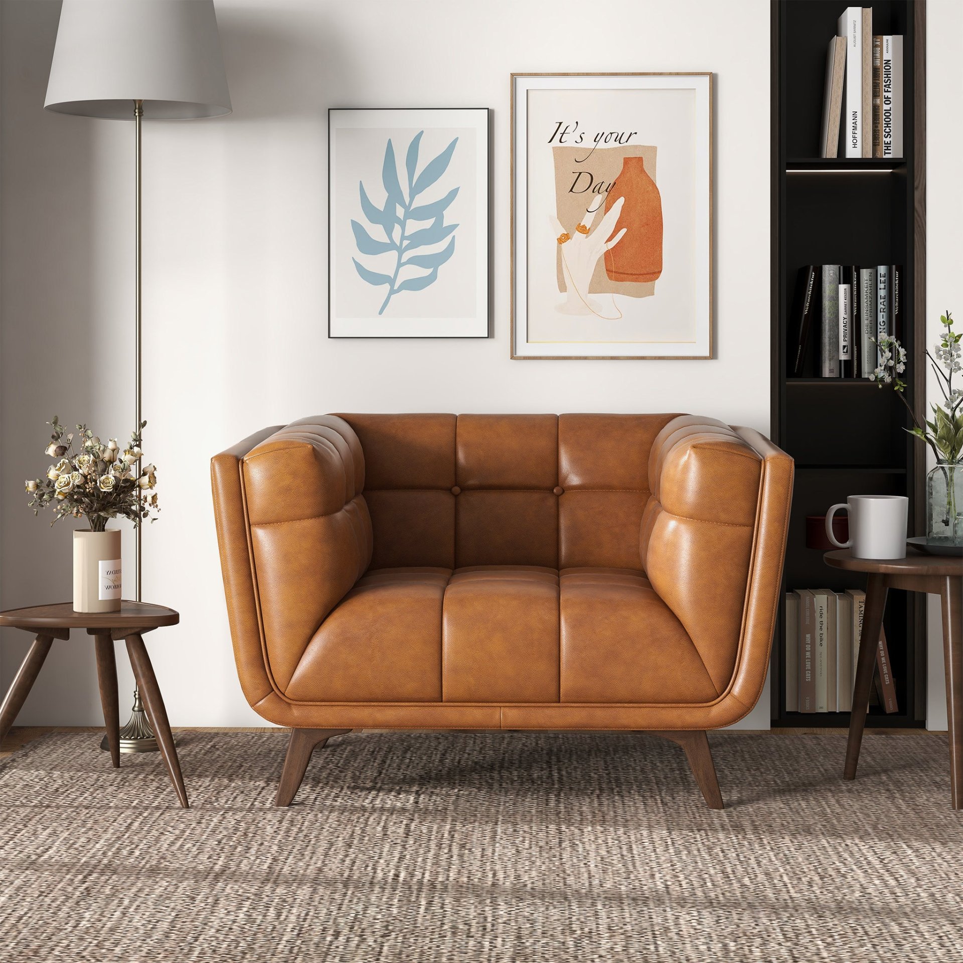 Addison - Lounge Chair Leather - Cognac - Image 6