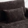 Mid Century Modern Chenille Fabric Loveseat Sofa With Brown Wood Feet, 2 Seat Upholstered Couch For Living Room Or Bedroom - Black - Image 11