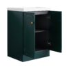 Contemporary Freestanding Bathroom Vanity With White Resin Sink & Soft Close Doors - Dark Green - Image 16