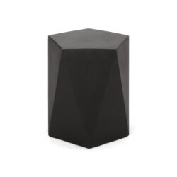 Side Table With Geometric Design - Black