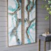 Elongated Modern Abstract Oil Painting, Rectangle Framed Wall Art (Set of 2) - Multicolor - Image 4