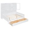 Full Size Daybed With Glass Door Storage Cabinets, Built In LED Lighting And Shelves - White - Image 4