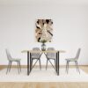 Modern Spoon Shape Dining Chairs (Set of 4) With Linen Upholstered Seat And Metal Legs - Light Gray - Image 6