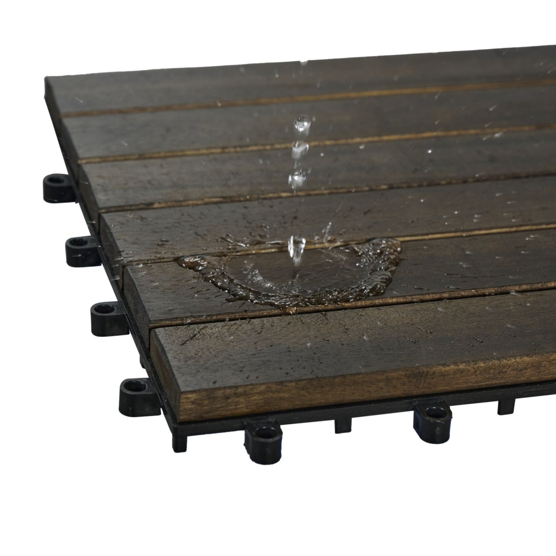 Interlocking Deck Tiles Striped Pattern - Dark Brown - Image 21