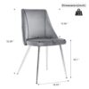 Modern Velvet Dining Chairs, Upholstered Accent Chairs With Chrome Legs For Home And Kitchen - Gray - Image 3