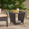 Trenton - Outdoor Side Table With Glass Top - Brown Rattan - Image 6