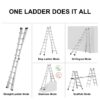 22' Aluminum Multi-Position Ladder With Wheels, 300 Lbs Weight Rating - Metallic Gray - Image 7
