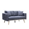 Easton - Linen Fabric Sofa Loveseat Chair Living Room Set With USB Charging Ports Pockets And Pillows (Set of 3) - Dark Gray - Image 5
