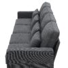 4 Seater Modern Linen Sofa With Armrest Pockets And 4 Pillows, Minimalist Style Couch - Dark Gray - Image 4