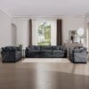Modern Fabric Living Room Sofa (Set of 2) With 8 Cushion Upholstery - Gray - Image 16