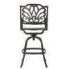 Outdoor Cast Aluminum Swivel Bar Stool With Scrolled Arms - Bronze - Image 10
