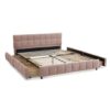 Modern Queen Size Upholstered Bed Frame With Headboard - Pink - Image 10