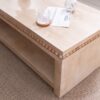 Modern Wood Coffee Table With Beaded Trim, Light, Farmhouse & Coastal Living Room Furniture - Natural - Image 10