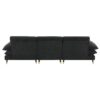 L Shaped Convertible Sectional Sofa 4 Seat Tufted Couch Set With Two Tone Adjust Legs Cloud Movable Ottoman - Black - Image 7
