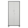 Metal Garage Storage Cabinet With Wheels Heavy Duty Tool Storage Cabinet - Brushed Nickel - Image 4