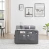 Modern Convertible Sleeper Sofa Couch With Pull Out Bed With Pillows & Side Pockets For Small Space, Living Room - Gray - Image 9