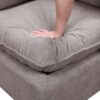 Madison - Fabric Sectional Loveseat Ottoman With USB Storage Console Table - Light Gray - Image 5