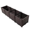 Indoor / Outdoor Rectangular Plastic Planting Box Kit For Vegetables, Herbs, Flowers & Succulents, Coffee, Polypropylene, 62.80" - Coffee - Image 6