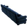 Super Comfort Oversized Modular Velvet Sectional Sofa Couch With Movable Ottoman And Bolstered Armrests - Blue - Image 8