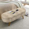 Ottoman Oval Storage Bench With Rubber Wood Legs Fabric - Brown - Image 3