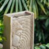 Indoor Buddha Water Fountain, Polyresin Tabletop Fountain With LED Light - Beige - Image 4