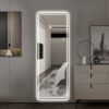Frameless Full Length Floor Mirror With LED Light, Dimming & 3 Color Modes Mirror - Silver - Image 4