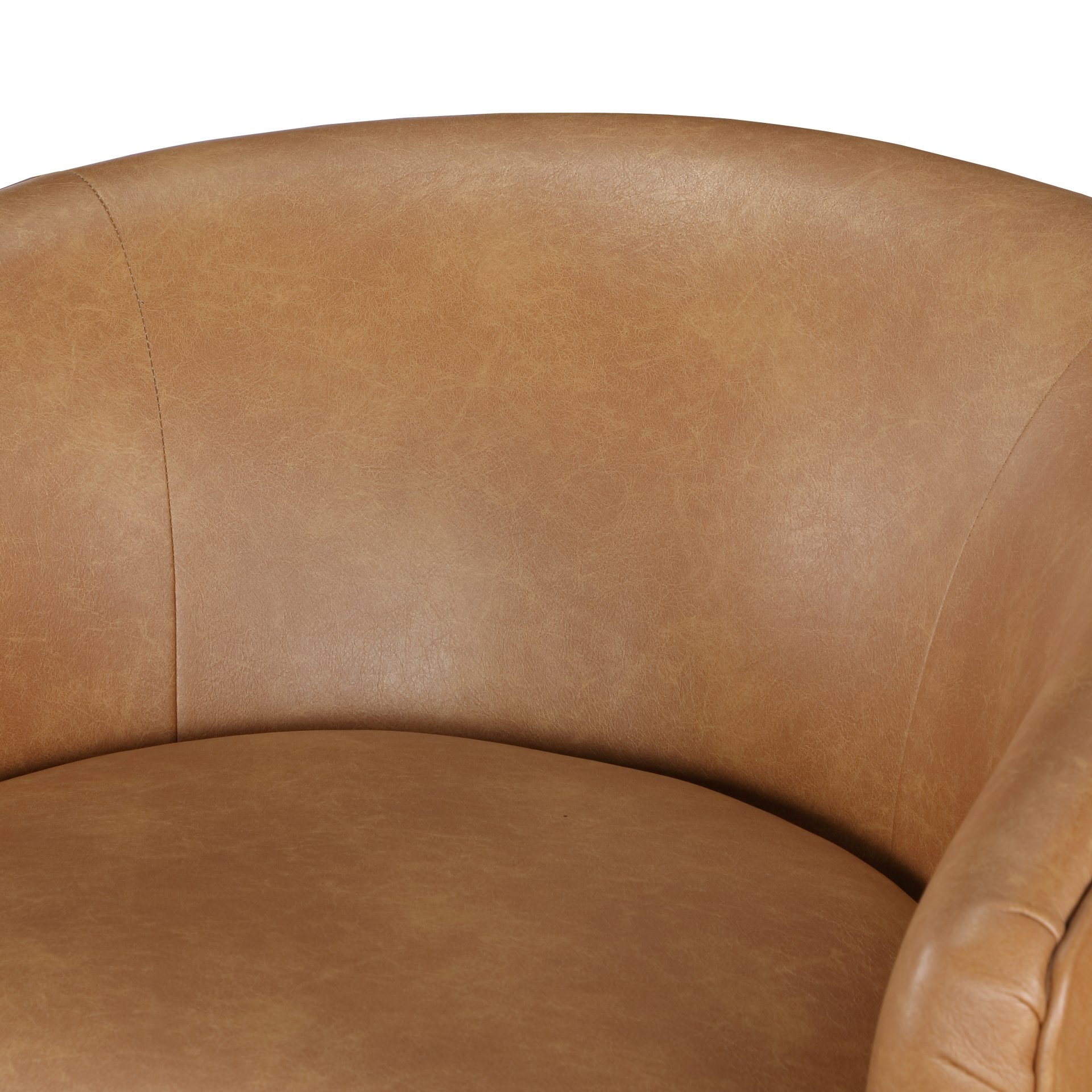 Maisy - Saddle Brown Barrel Swivel Chair With Wood Base - Brown - Image 13