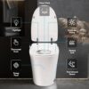 Luxury Smart Toilet With Dryer And Warm Water, Elongated Bidet Toilet With Heated Seat, With Remote Control, Led Night Light, Power Outage Flushing, Soft Close Cover - White - Image 2