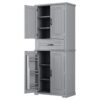 Bathroom Storage Cabinet With Multi Functional Storage Space, Material, Adjustable Shelf, Slide Rail Drawer - Gray - Image 13