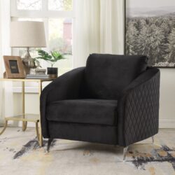 Sofia - Velvet Modern Chic Accent Armchair - Black