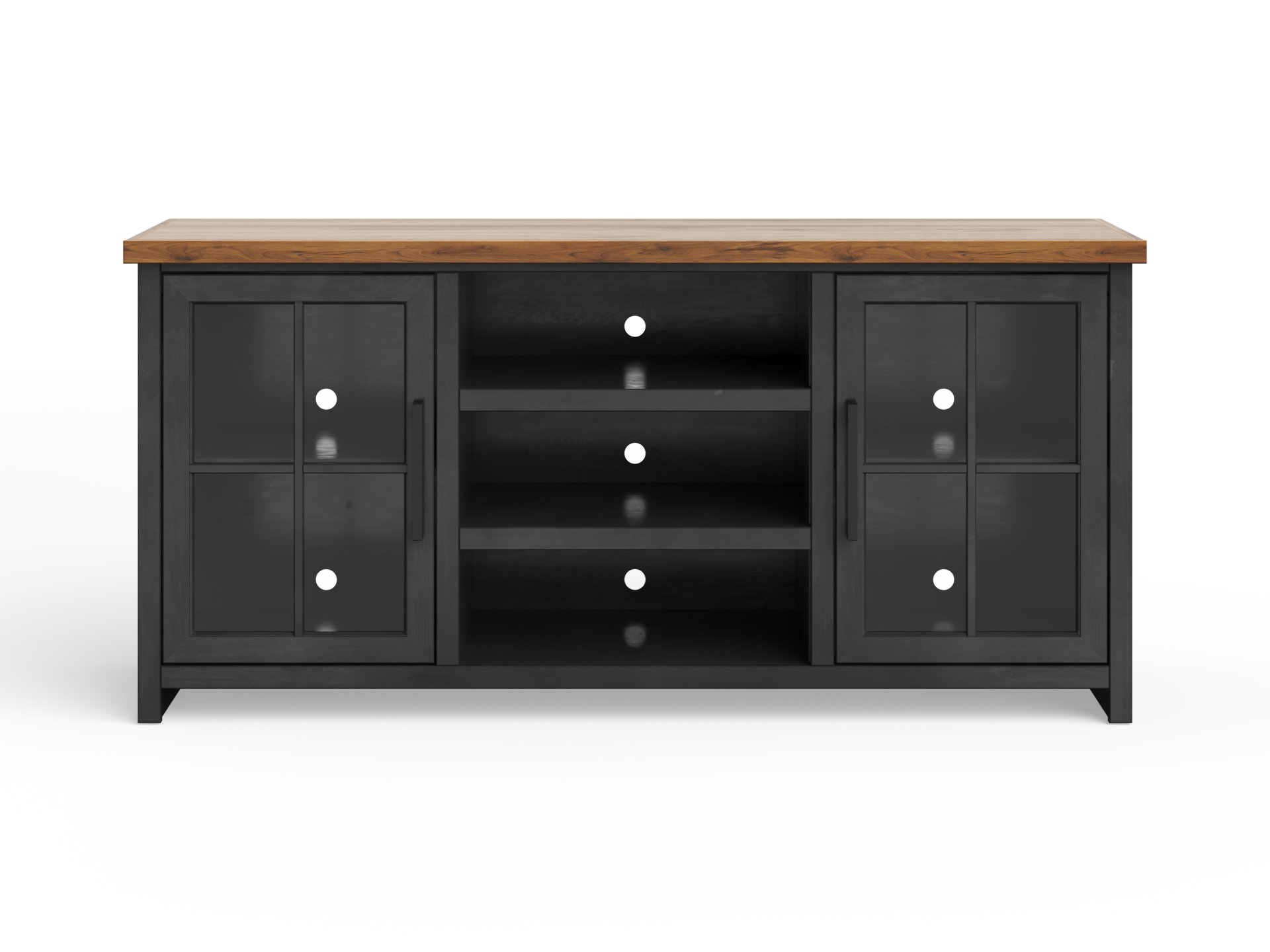 Essex - TV Stand Console For TVs Up To 80" - Black, Whiskey - Image 5