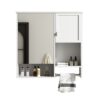 Modern Wall Mounted Bathroom Medicine Cabinet, Bathroom Wall Storage Cabinet With Mirror, Over The Toilet Space Saver Cabinet With Towels Bar - White - Image 9