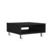 Coffee Table 1 Shelf, 4 Legs - Black - Image 5