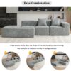 Sectional Sofa Full-Compressed Sofa Couch Free-Combined Sofa For Living Room - Gray - Image 6