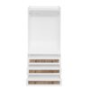 Wardrobe With 3 Drawers High Wardrobe Armoire With Rattan For Living Room Organizer - White - Image 14