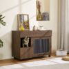 Furniture Style Multi Use Cat Litter Box House With Storage - Walnut - Image 7