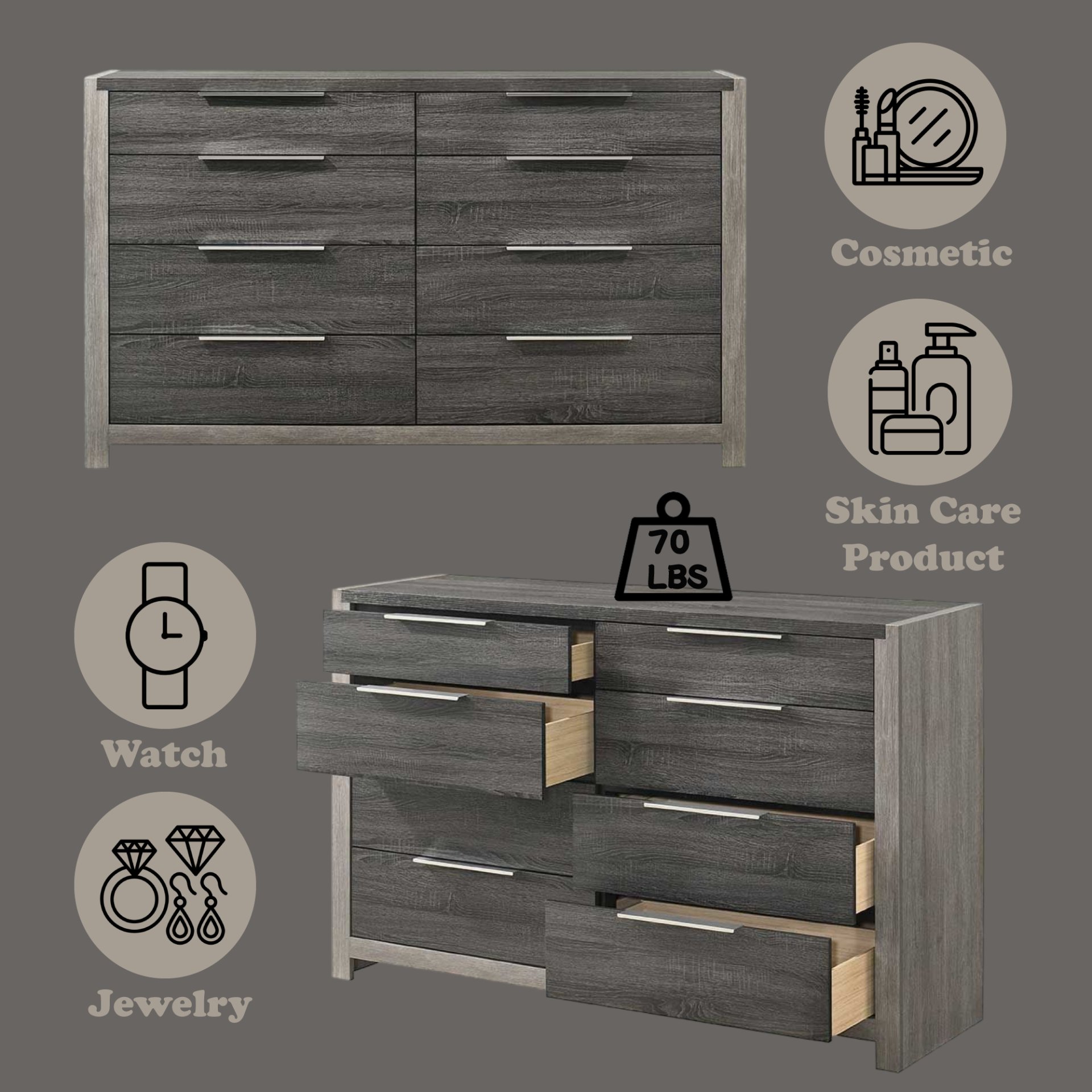Jehoram - Dresser - Gray - Image 5