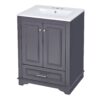 Bathroom Vanity With Ceramic Sink Combo, Modern Freestanding Storage Cabinet With Silver Handles, Soft Closing Doors - Blue Gray - Image 10