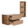 Modern 36" Wall Mounted Bathroom Vanity With Ceramic Sink And Storage Rack, 2 Soft Close Drawers - Imitative Oak - Image 14