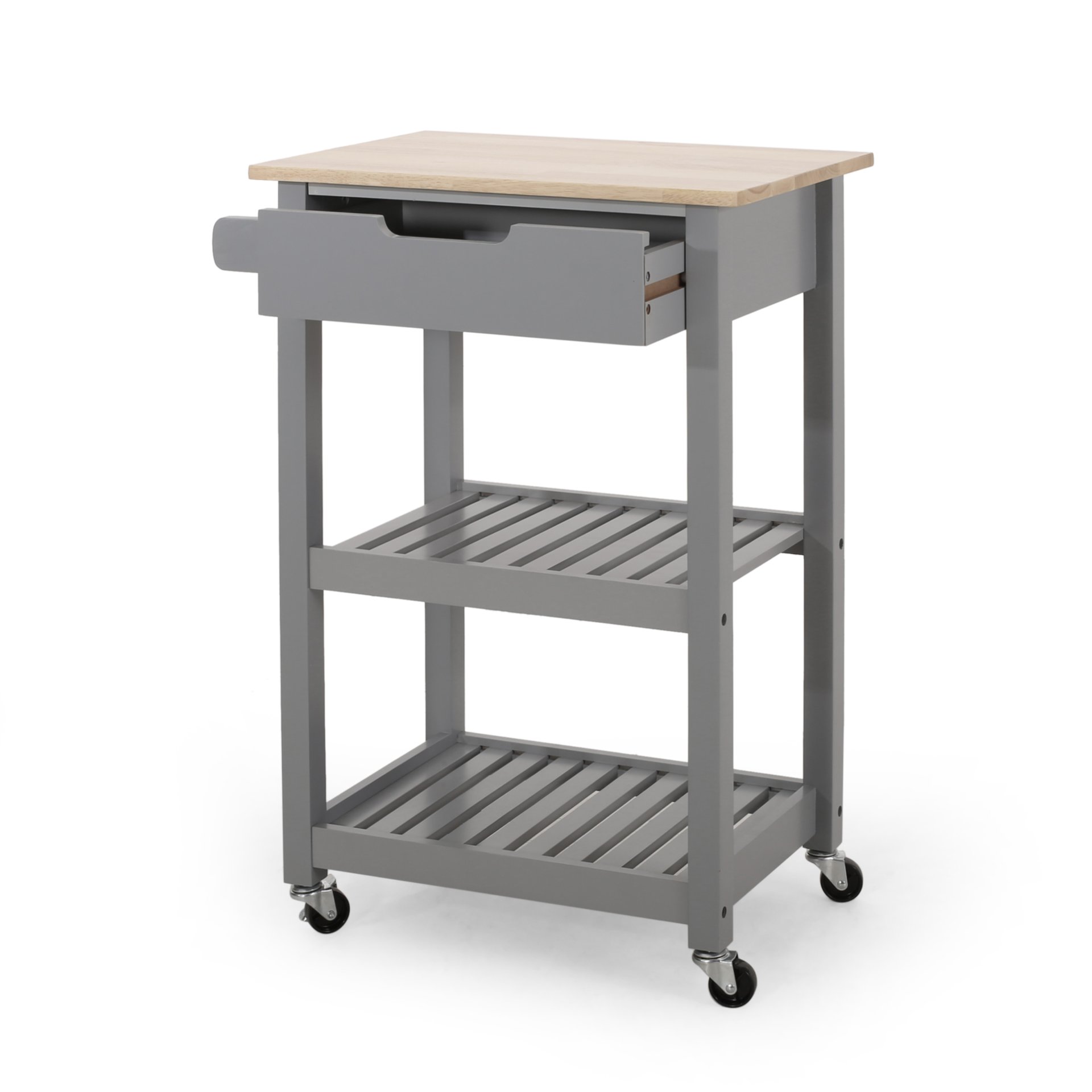 Tattnall - Kitchen Cart With Wheels - Gray - Image 6