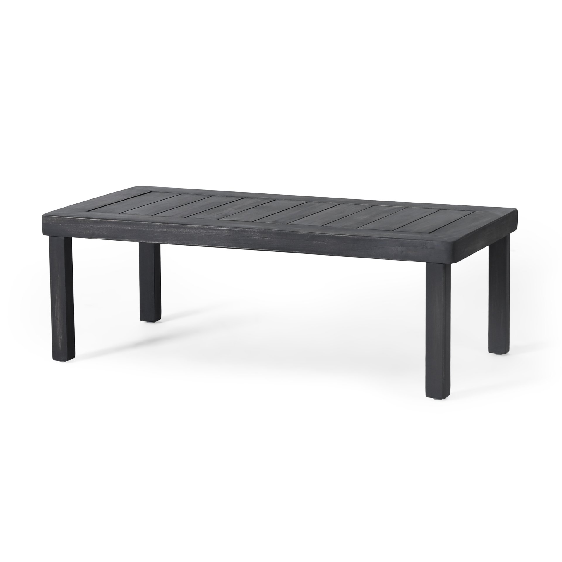 Acacia Wood Outdoor Loveseat And Coffee Table Set With Cushions - Dark Gray - Image 9