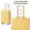 Set 3 Pieces 20" / 24" / 28" Abs Spinner Wheel Luggage, Matching Color, With Combination Lock - Yellow - Image 12