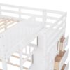 Full Over Twin & Twin Classic Triple Bunk Bed With Drawers And Guardrails - White - Image 6
