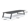 Outdoor Chaise Lounge With Mesh Back And Metal Frame - Black - Image 3