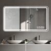 Bathroom Mirror With LED Lights Front And Backlit, Anti-Fog Lighted Vanity Mirrors For Wall Mounted And 5 Level Dimmable, Horizontal / Vertical - Clear - Image 2