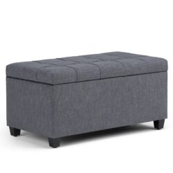 Sienna - Storage Ottoman Bench - Slate Gray