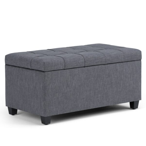 Sienna - Storage Ottoman Bench - Slate Gray