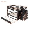 Full Over Full Bunk Bed With Twin Size Trundle And Staircase - Espresso - Image 15