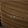 Floor Sofa With 2 Pillows, Convertible Plush Corduroy Foam Filled Sleeper Sofa Bed - Camel - Image 11