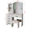 Fashion Vanity Desk With Mirror And Adjustable Lighting, 6 Drawers, 3 Color Light Modes - White - Image 3